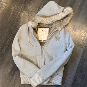 Abercrombie fur lined zip up hoodie